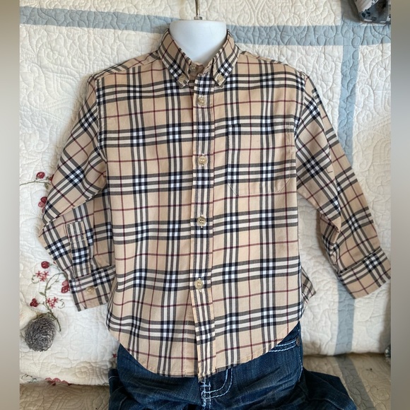 BURBERRY Upscale Boys L/S Nova Check Button Down🔥EUC/Flawless/ Size 4🔥 - Picture 3 of 15